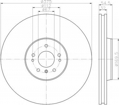 HELLA PAGID 8dd355121511 -  Тормозной диск